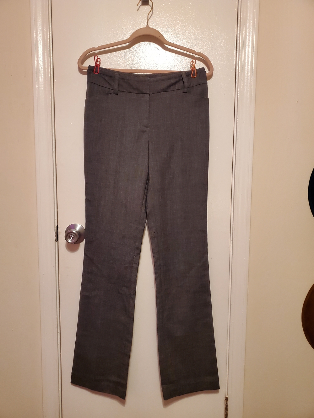 New York & Company Gray Straight-Leg Dress Trousers